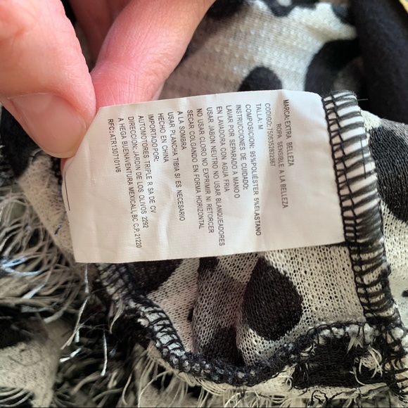 Extra Belleza Faux Leather Trim Animal Print Jacket Fashion M - Picture 12 of 16